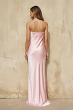 Robe longue satinée bustier - Harana