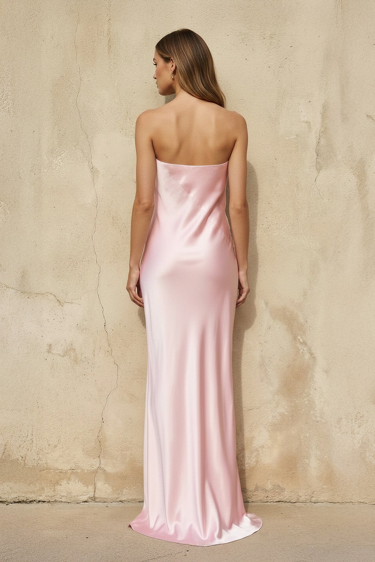 Robe longue satinée bustier - Harana