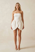 Robe de mariée ivoire bustier à ourlet tulipe avec corset - Harana