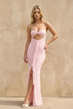 Robe longue bustier à volants - Harana