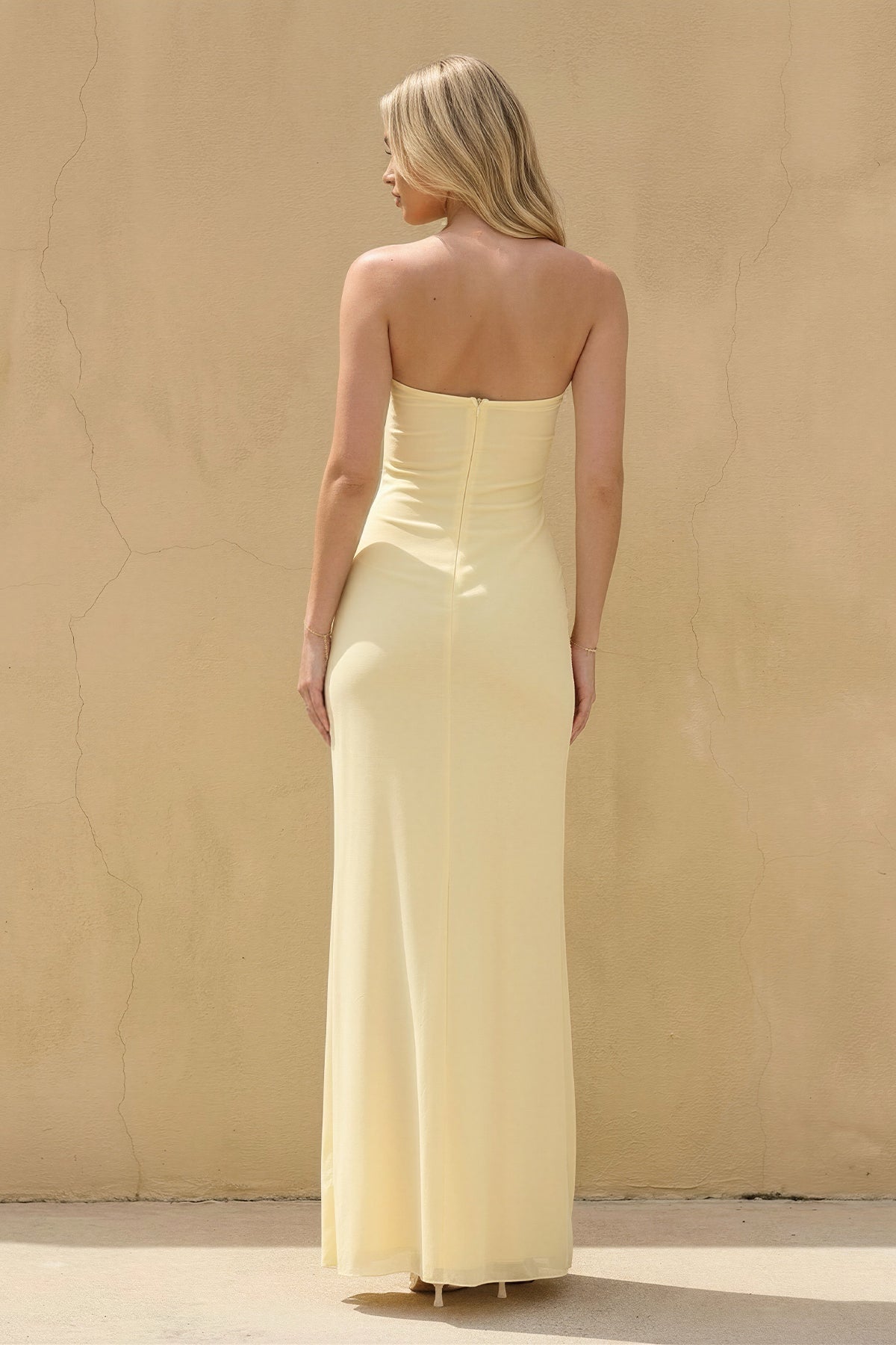 Robe longue bustier à volants - Harana
