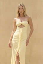 Robe longue bustier à volants - Harana