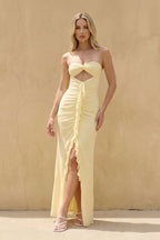 Robe longue bustier à volants - Harana