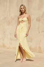 Robe longue bustier à volants - Harana