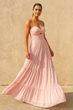 Robe longue rose poudré bustier - Harana