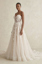 Robe de mariée ivoire courte sans manches à corset en tulle - Harana