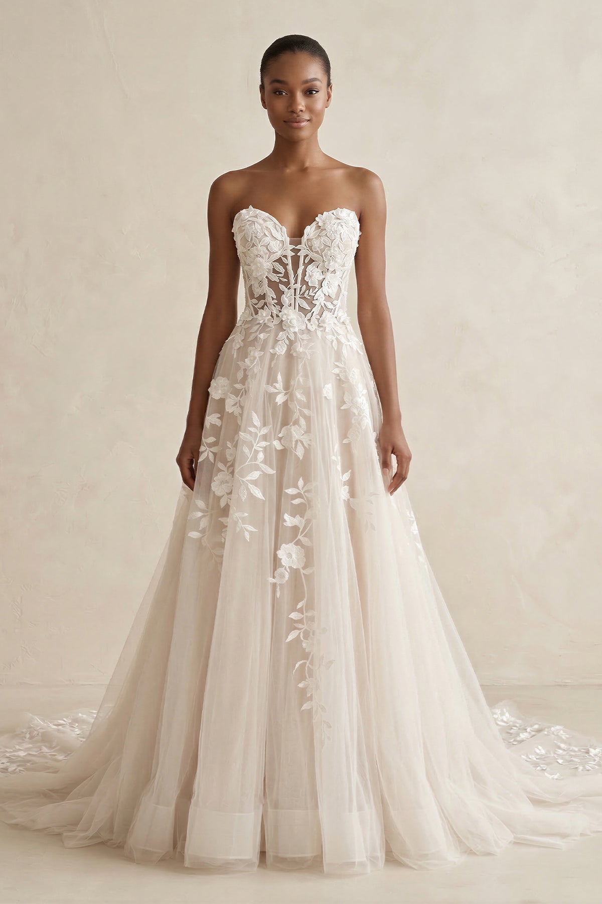 Robe de mariée ivoire courte sans manches à corset en tulle - Harana