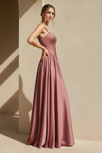 Robe longue coupe trapèze décolleté cœur à corset - Harana