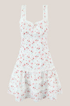 Robe blanche courte coupe trapèze à décolleté cœur - Harana