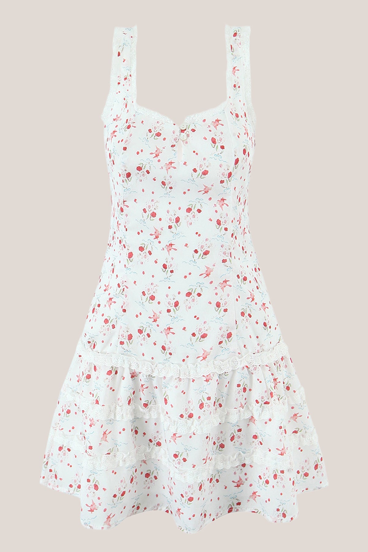Robe blanche courte coupe trapèze à décolleté cœur - Harana