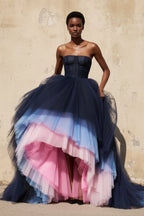 Robe longue multi en tulle plissée - Harana