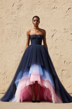 Robe longue multi en tulle plissée - Harana