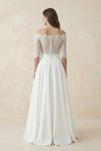Robe de mariée ivoire trapèze satinée - Harana