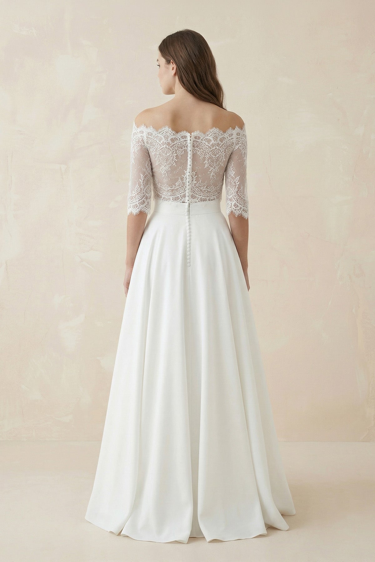 Robe de mariée ivoire trapèze satinée - Harana