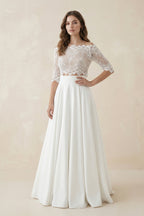 Robe de mariée ivoire trapèze satinée - Harana