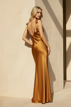 Robe longue marigold avec nœud - Harana