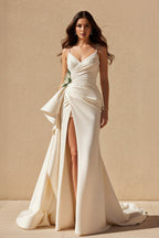 Robe longue ivoire plissée - Harana
