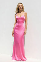 Robe longue bonbon pink perlée - Harana