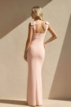 Robe longue rose avec nœud - Harana