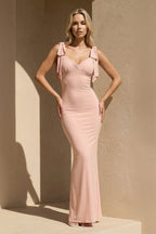 Robe longue rose avec nœud - Harana