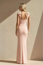 Robe longue rose avec nœud - Harana