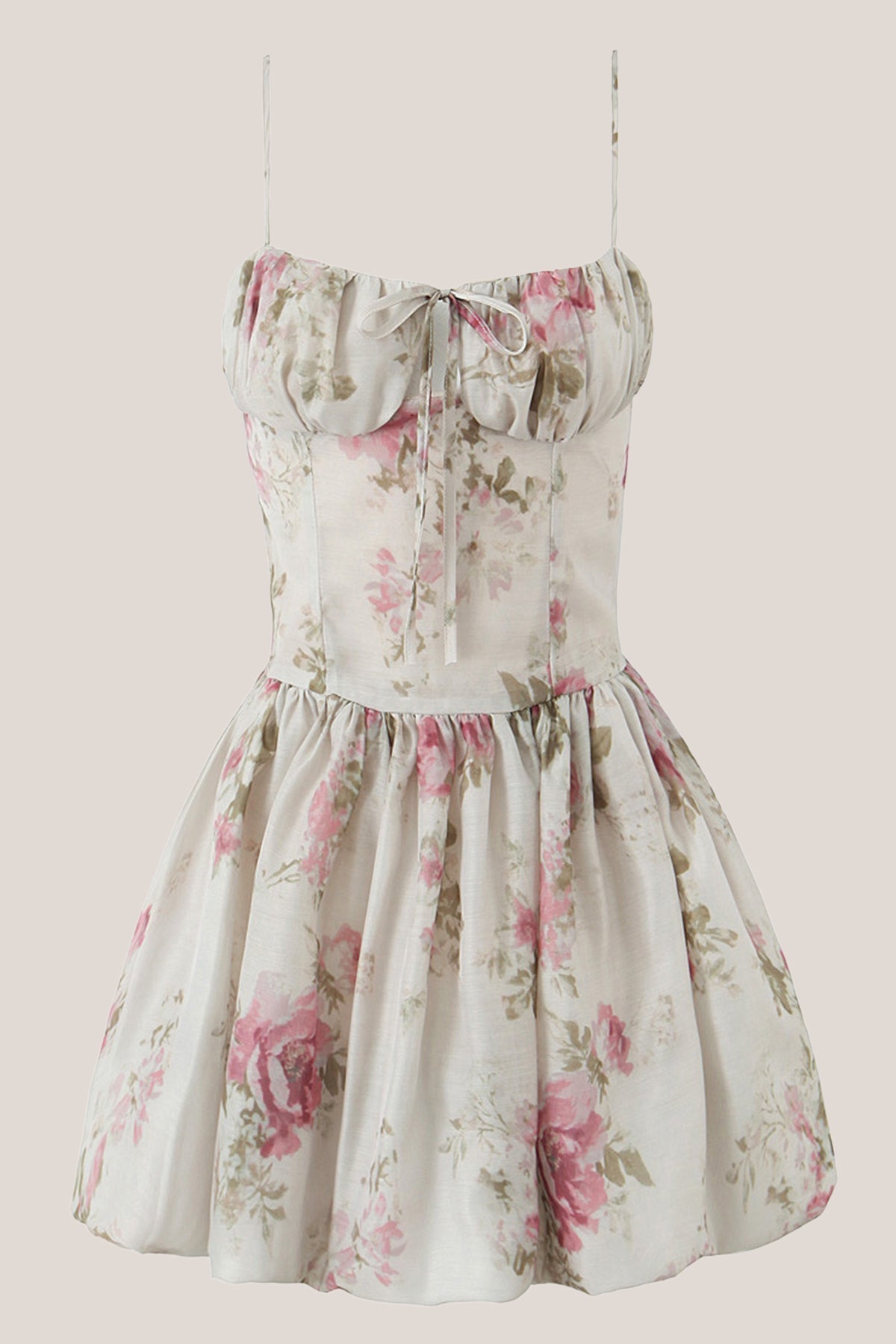 Robe argentée courte en coton coupe trapèze imprimée - Harana