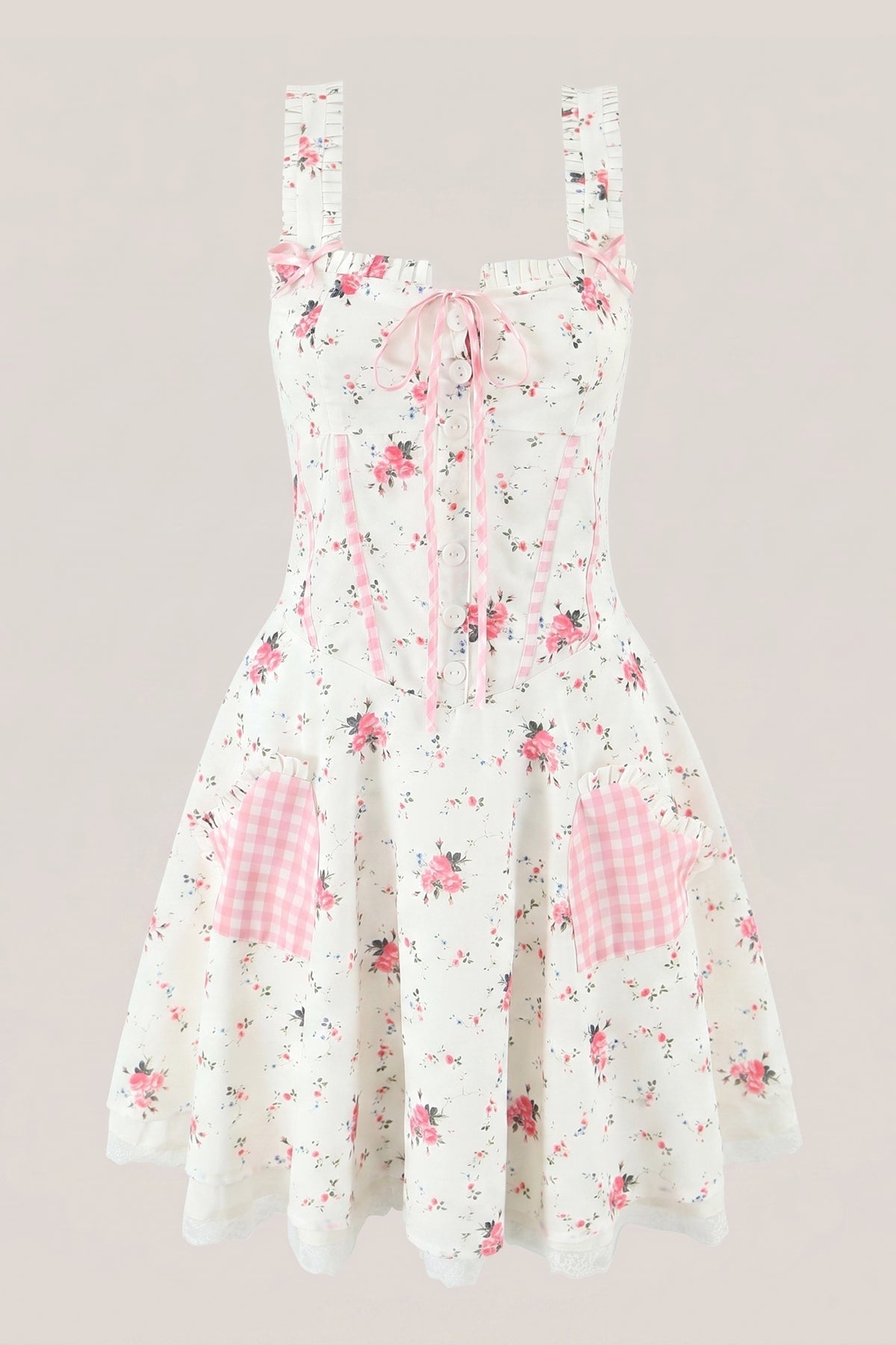 Robe blanche courte en coton imprimée - Harana