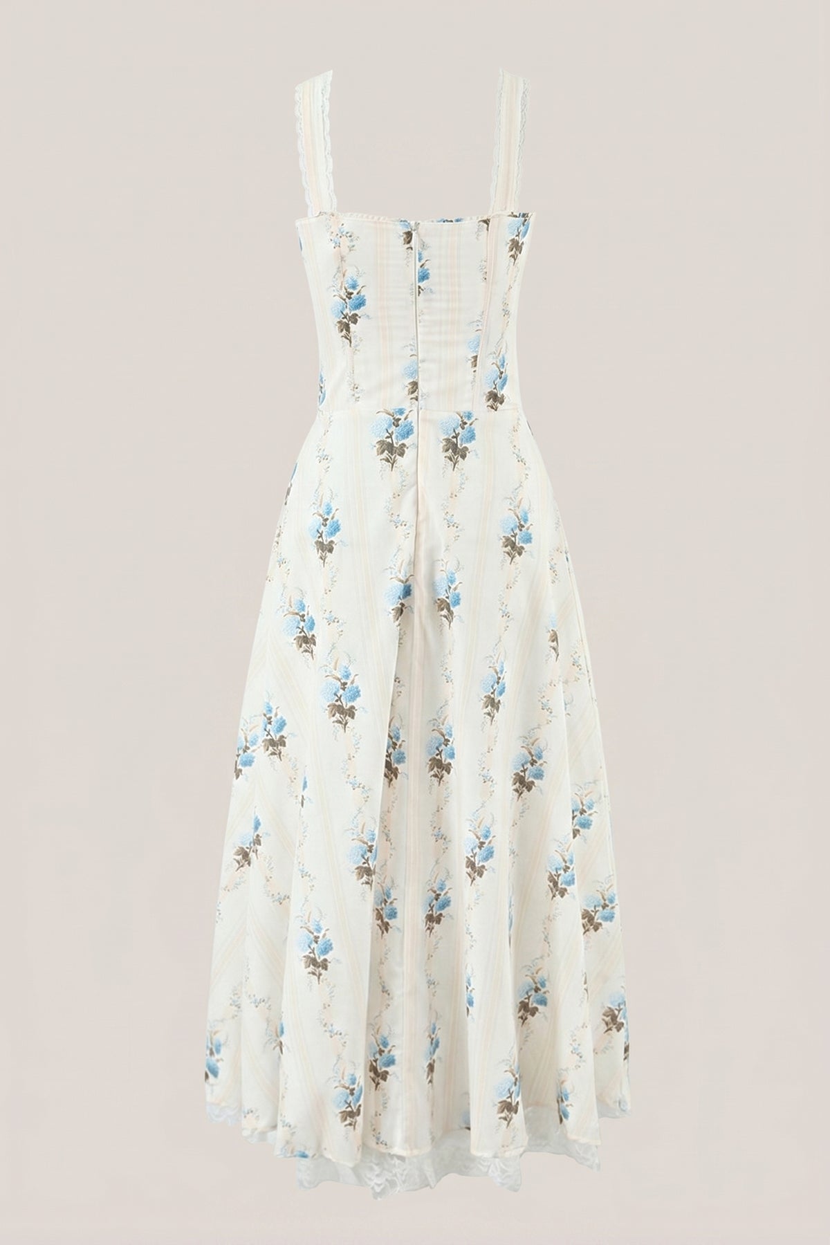 Robe blanche midi en coton imprimée - Harana